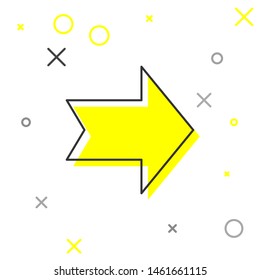 Grey line Arrow icon isolated on white background. Direction Arrowhead symbol. Navigation pointer sign.  Vector Illustration