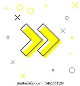 Grey line Arrow icon isolated on white background. Direction Arrowhead symbol. Navigation pointer sign.  Vector Illustration