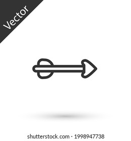 Grey line Arrow icon isolated on white background.  Vector