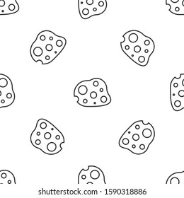 Grey line Asteroid icon isolated seamless pattern on white background.  Vector Illustration