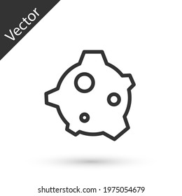 Grey line Asteroid icon isolated on white background. Vector