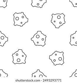 Grey line Asteroid icon isolated seamless pattern on white background.  Vector