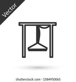 Grey line Automatic irrigation sprinklers icon isolated on white background. Watering equipment. Garden element. Spray gun icon.  Vector Illustration