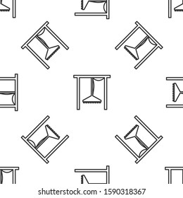 Grey line Automatic irrigation sprinklers icon isolated seamless pattern on white background. Watering equipment. Garden element. Spray gun icon.  Vector Illustration