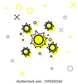 Grey line Bacteria icon isolated on white background. Bacteria and germs, microorganism disease causing, cell cancer, microbe, virus, fungi.  Vector Illustration