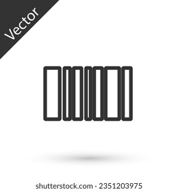 Grey line Barcode icon isolated on white background.  Vector Illustration