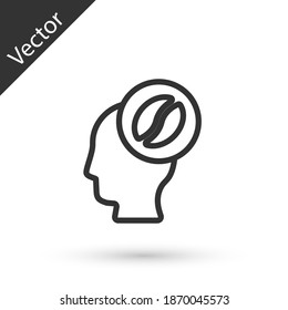 Grey line Barista icon isolated on white background. Vector.