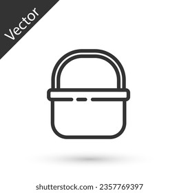 Grau-Linien-Korb-Symbol einzeln auf weißem Hintergrund. Online-Kauf-Konzept. Lieferservice-Zeichen. Warenkorb-Symbol.  Vektorgrafik