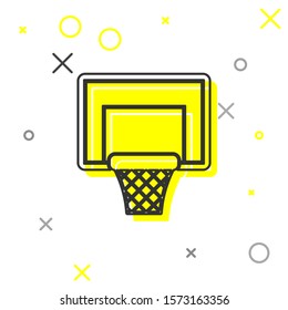 Grey line Basketball backboard icon isolated on white background.  Vector Illustration