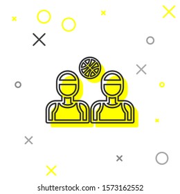 Grey line Basketball players icon isolated on white background.  Vector Illustration