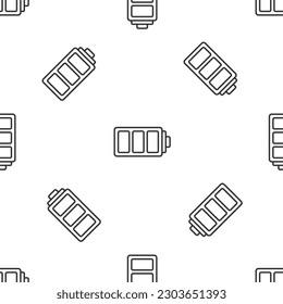 Gray-Line-Anzeige für die Batterieladung Symbol einzeln auf weißem Hintergrund.  Vektorgrafik