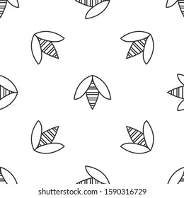 Grey line Bee icon isolated seamless pattern on white background. Sweet natural food. Honeybee or apis with wings symbol. Flying insect.  Vector Illustration