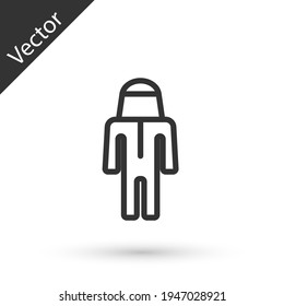 Graureife Bienenzüchter mit Schutzhut Symbol einzeln auf weißem Hintergrund. Besondere Schutzuniform. Vektorgrafik