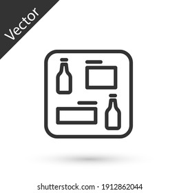 Grey line Beer menu icon isolated on white background. Beer restaurant brochure. Vector.