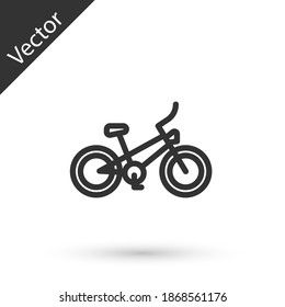 Grey line Bicycle icon isolated on white background. Bike race. Extreme sport. Sport equipment. Vector.