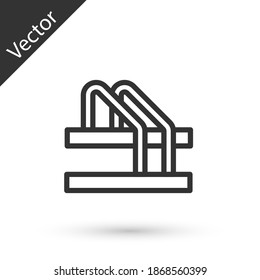 Grey line Bicycle parking icon isolated on white background. Vector.
