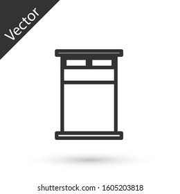 Grey line Big bed for two or one person icon isolated on white background.  Vector Illustration