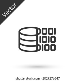 Grey line Binary code icon isolated on white background.  Vector