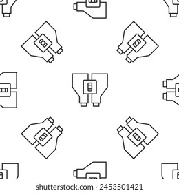 Grey line Binoculars icon isolated seamless pattern on white background. Find software sign. Spy equipment symbol.  Vector