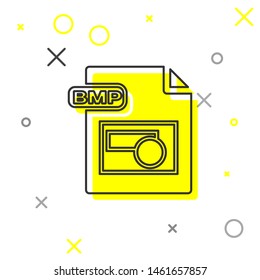 Grey line BMP file document. Download bmp button icon isolated on white background. BMP file symbol.  Vector Illustration