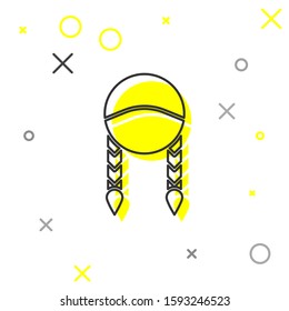 Grey line Braid icon isolated on white background.  Vector Illustration