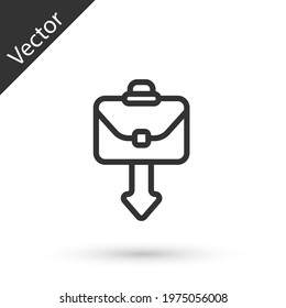 Grey line Briefcase icon isolated on white background. Business case sign. Business portfolio. Vector