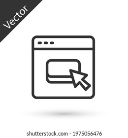 Grey line Browser files icon isolated on white background. Vector