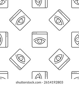 Grey line Browser incognito window icon isolated seamless pattern on white background.  Vector