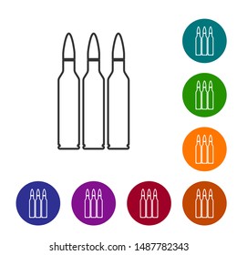 Grey line Bullet icon isolated on white background. Set icons in color circle buttons. Vector Illustration
