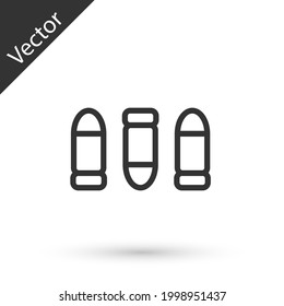 Grey line Bullet icon isolated on white background.  Vector