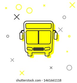 Grey line Bus icon isolated on white background. Transportation concept. Bus tour transport sign. Tourism or public vehicle symbol.  Vector Illustration