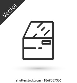 Línea gris Icono de la puerta del coche aislado en fondo blanco. Vector.
