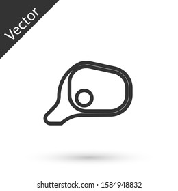 Grey line Car mirror icon isolated on white background.  Vector Illustration