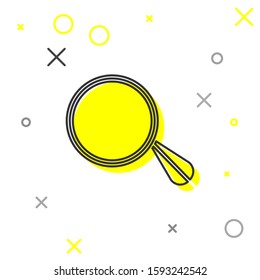Grey line Car mirror icon isolated on white background.  Vector Illustration