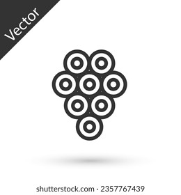 Grey line Caviar icon isolated on white background.  Vector