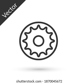 Grey line Chakra icon isolated on white background. Vector.