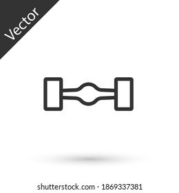 Grey line Chassis car icon isolated on white background. Vector.