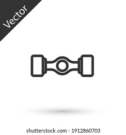 Grey line Chassis car icon isolated on white background. Vector.