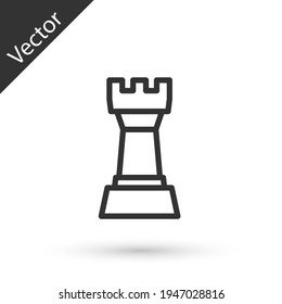 Grey line Chess icon isolated on white background. Business strategy. Game, management, finance. Vector