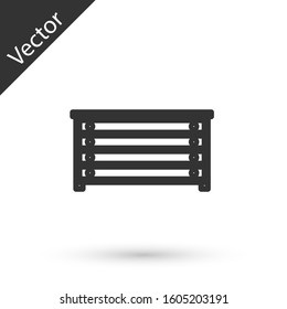 Grey line Chest of drawers icon isolated on white background.  Vector Illustration