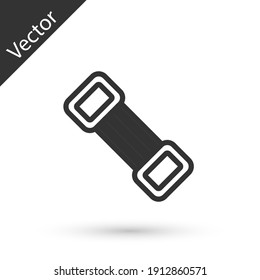 Grey line Chest expander icon isolated on white background. Vector.