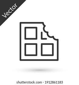 Grey line Chocolate bar icon isolated on white background. Vector.