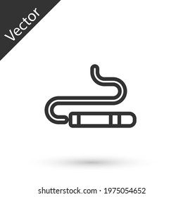Grey line Cigar icon isolated on white background. Vector