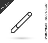 Grey line Cigarette icon isolated on white background. Tobacco sign. Smoking symbol.  Vector