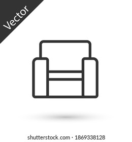 Grey line Cinema chair icon isolated on white background. Vector.
