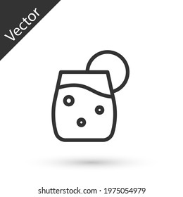 Grey line Cocktail and alcohol drink icon isolated on white background. Vector