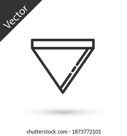 Grey line Coffee paper filter icon isolated on white background.  Vector