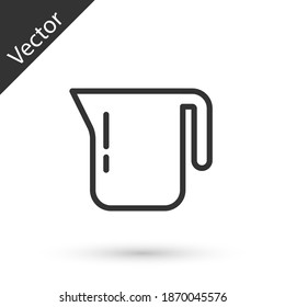 Icono de la olla de café de línea gris aislado en fondo blanco. Vector.