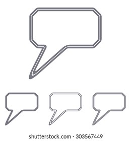 Grey line comment logo design set