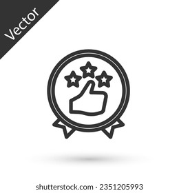 Grey line Consumer or customer product rating icon isolated on white background.  Vector Illustration
